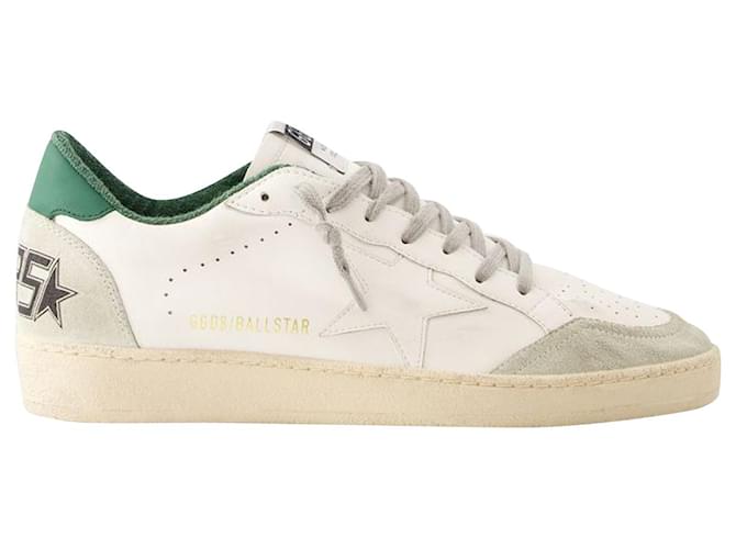 Ball Star Sneakers - Golden Goose Deluxe Brand - Leather - White/green Pony-style calfskin  ref.1105965